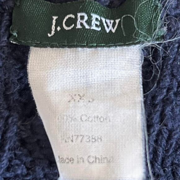 Navy Blue J. Crew Cotton Cable Knit Sweater - SOLD on Depop - Picture 5 of 5